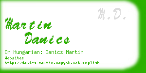 martin danics business card
